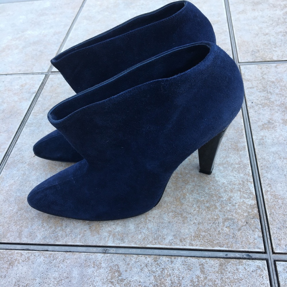 Balenciaga navy suede ankle boots 38 - Picture 2 of 12